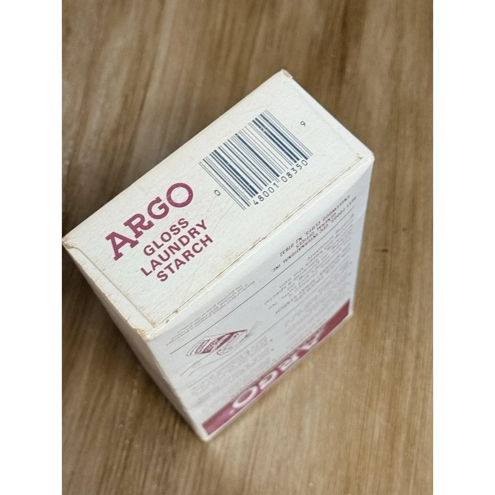 ARGO Gloss Laundry Starch 16 oz Powdered Crisp Finish Red Box Vintage NOS
